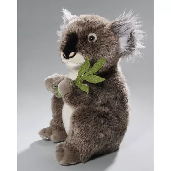Koala eukaliptuszlevéllel 30 cm-es ülő plüssfigura