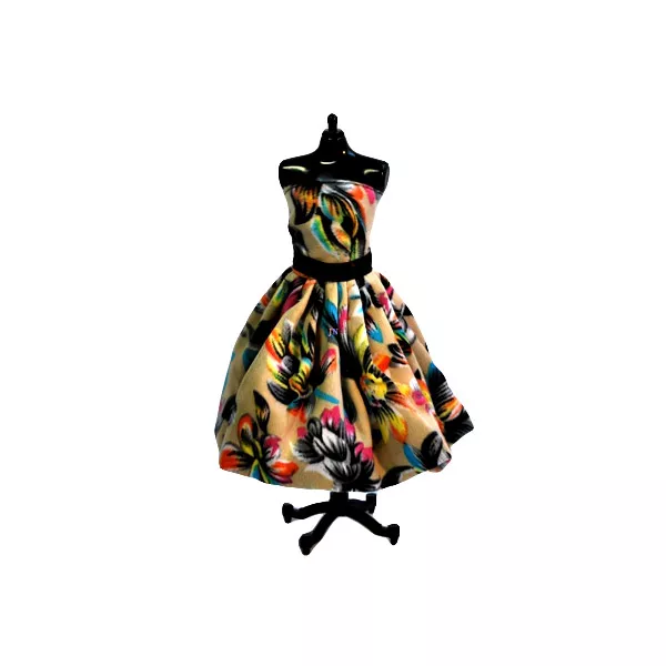 Hercegnők ruhája - exkluzív kis drapp virágos ruha