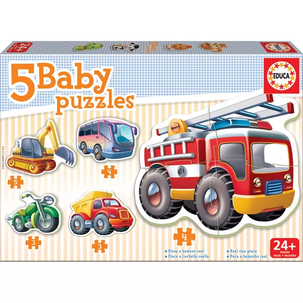 Járművek 3-4-5 db-os bébi puzzle