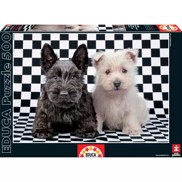 Fekete-fehér terrier kutyusok 500 db-os puzzle