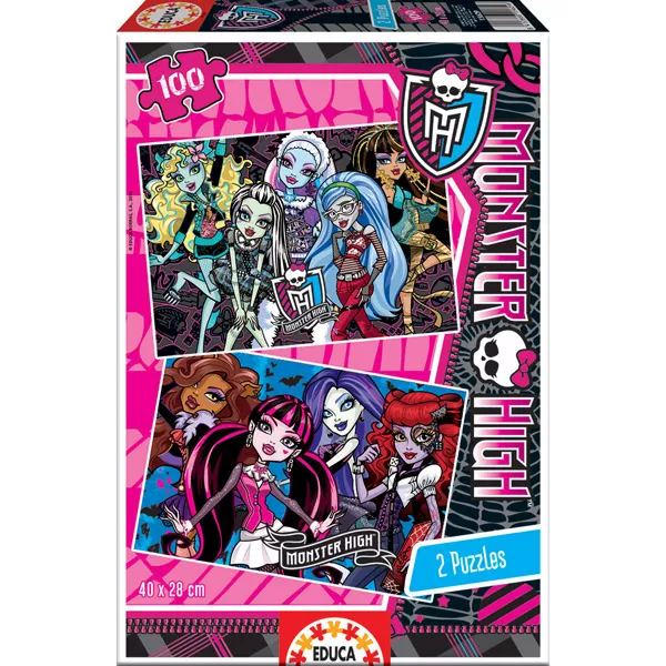 Monster High: Szörnysuli 2 x 100 db-os puzzle