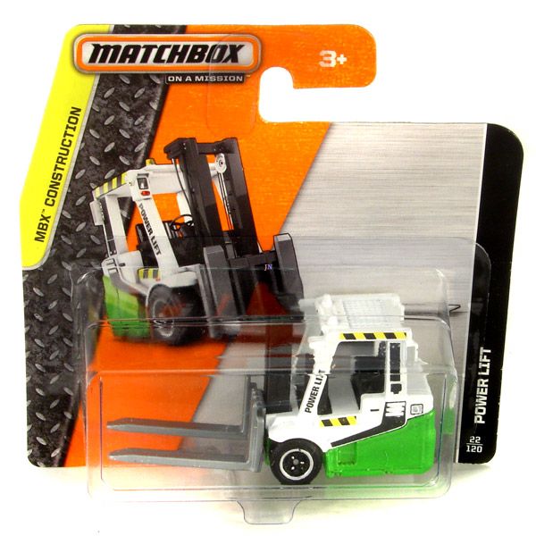 Matchbox Gabelstapler – 2014 MBX Construction Power Lift, Grün-weiß, 22/120 Serie