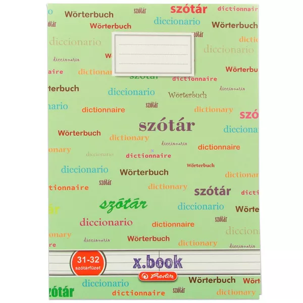 Xbook A5-ös szótárfüzet - zöld, 31-32