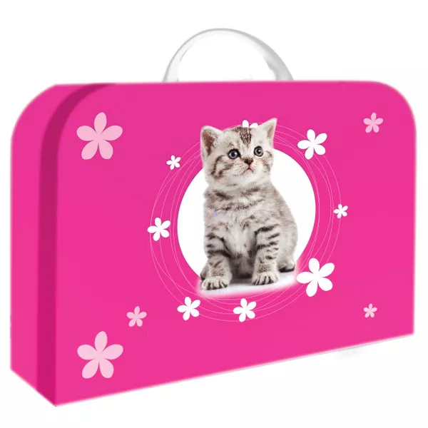 Rózsaszín cicás nagy koffer 32 x 10 x 23 cm