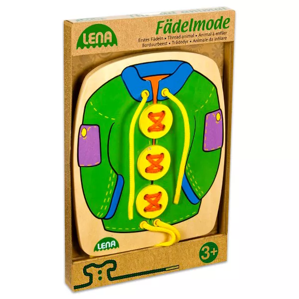 Fa fűzős játék - 18 cm-es, zöld kabát
