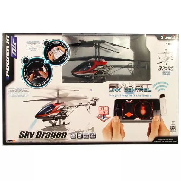 Sky Dragon Smart Link helikopter távirányítóval - piros