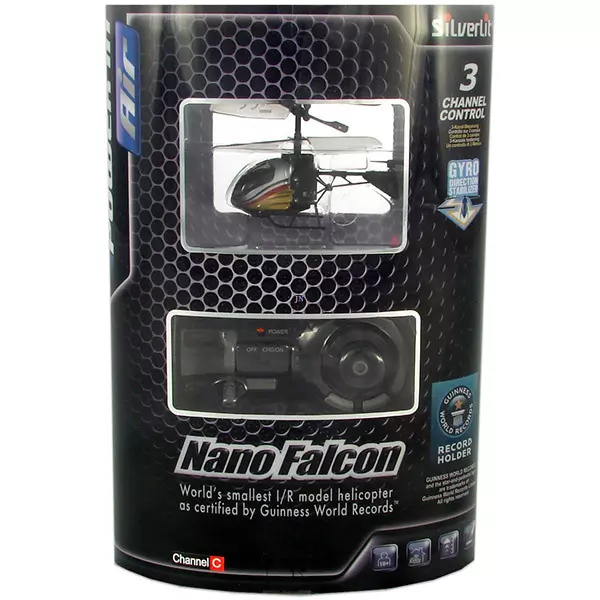 Nano Falcon elicopter în miniatură cu telecomandă - auriu-gri