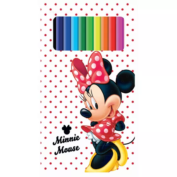 Minnie egér: 12 db színes ceruza fémdobozban