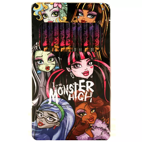 Monster High: 12 darabos színes ceruza fémdobozban