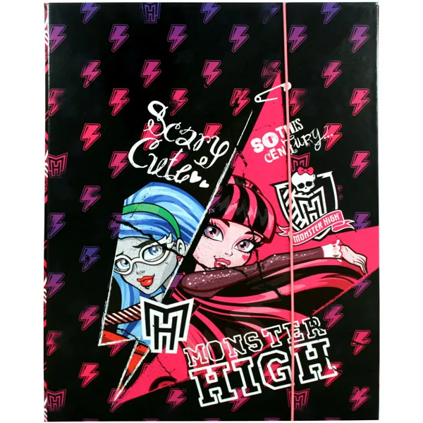 Monster High: Ghoulia Yelps és Draculaura A4-es gumis vastag irattartó doboz