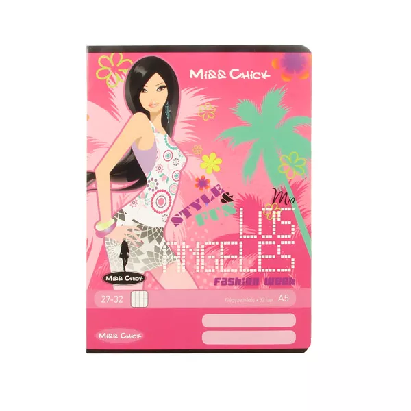 Miss Chick Mia A5-ös négyzetrácsos füzet - rózsaszín 27-32