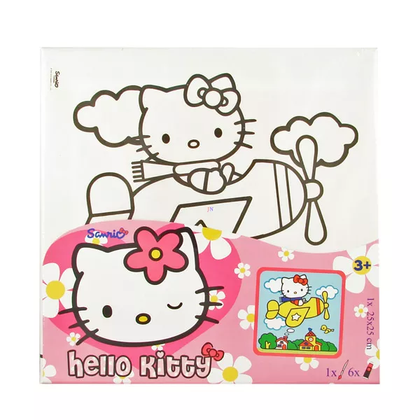Hello Kitty: Festővászon kerettel - Hello Kitty repülővel