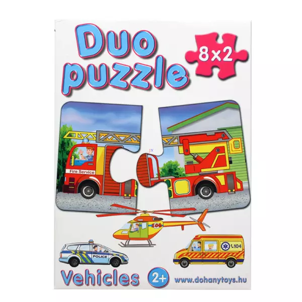 Duo Puzzle 8 x 2 piese - Vehicule
