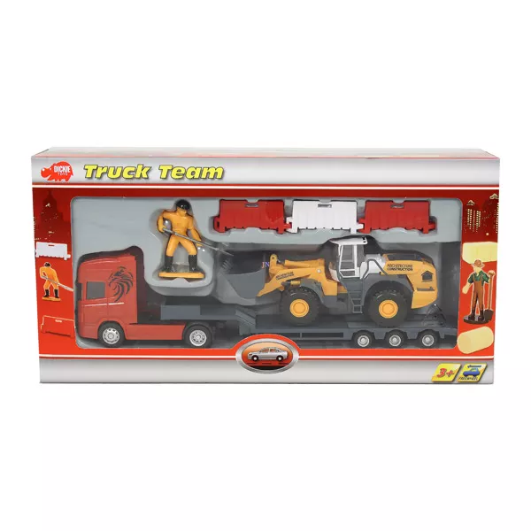 Truck Team munkagép szállító kamion - sárga markolóval
