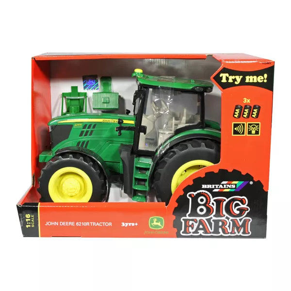 Big Farm John Deere 6210R zöld traktor 1:16, 31 cm