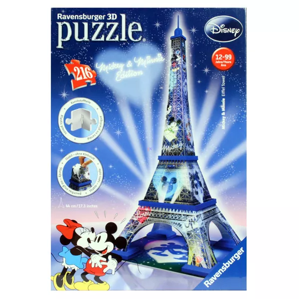 Eiffel torony 216 darabos 3D puzzle Mikiegér és Minnie egér Edition