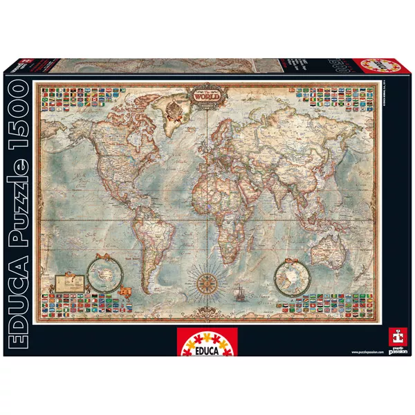 Régi politikai világtérkép 1500 darabos puzzle