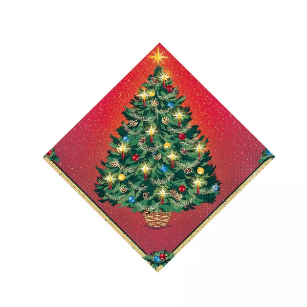 Karácsonyfa mintás szalvéta - 20 darabos
