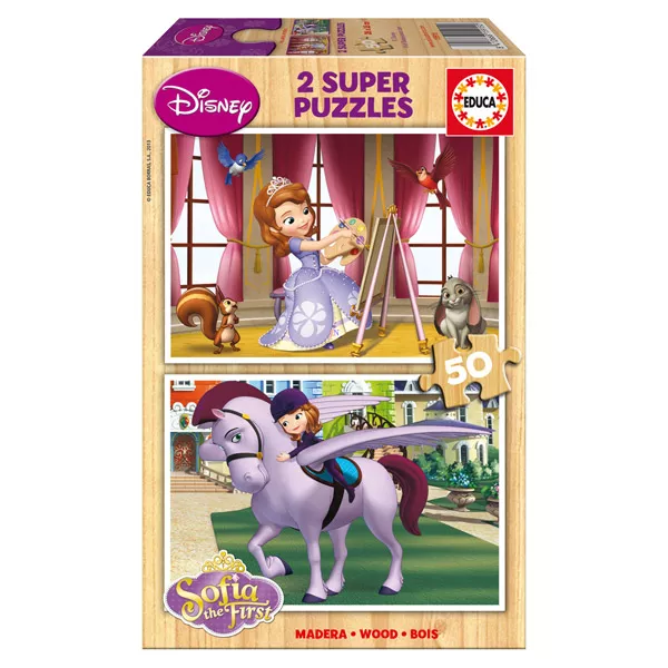Disney hercegnők: Szófia hercegnő 2 x 50 darabos fa puzzle