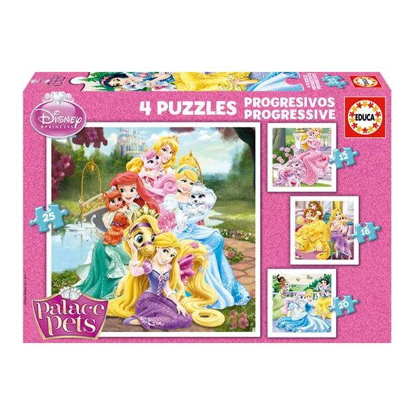 Disney hercegnők: Palota kedvencek 12, 16, 20 és 25 darabos puzzle