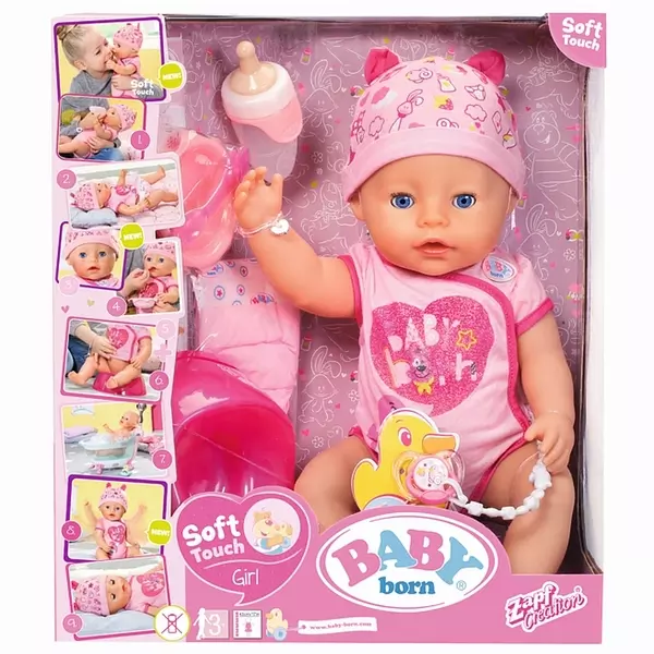Baby Born: păpușă bebeluș cu 8 funcții interactive - fată, diferite