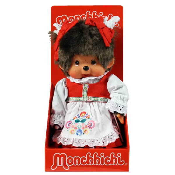 Monchhichi - lány figura népviseleti ruhában - 20 cm