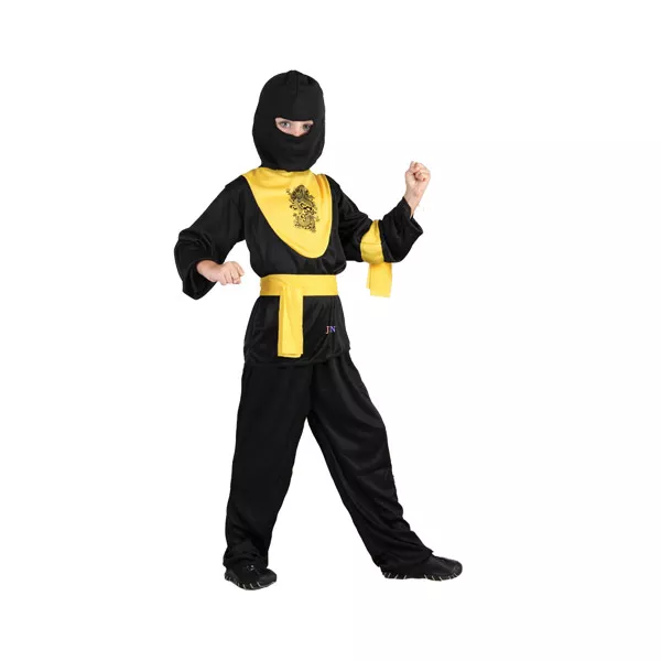 Ninja sárkány jelmez - 110-120-as méret, fekete-sárga