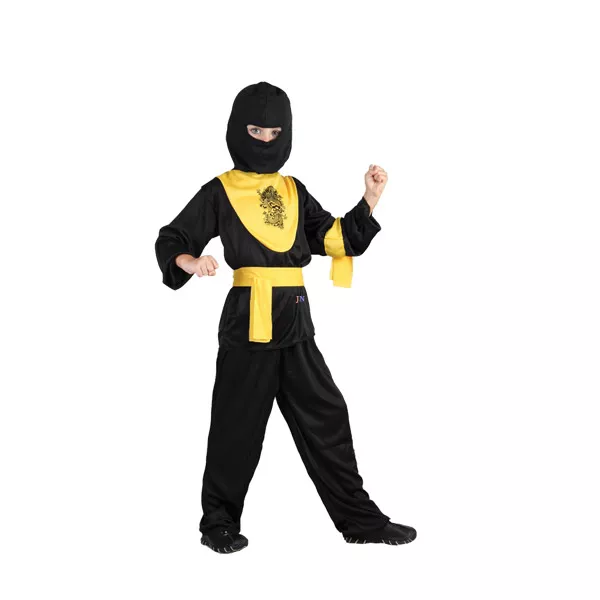 Ninja sárkány jelmez - 120-130-as méret, fekete-sárga