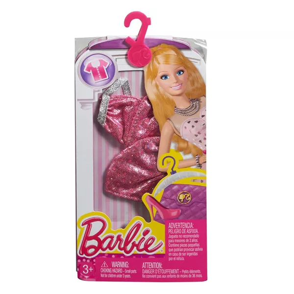 Barbie: Barbie ruha - rózsaszín csillámos felső