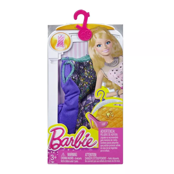 Barbie: Barbie ruha - lila mintás ruha