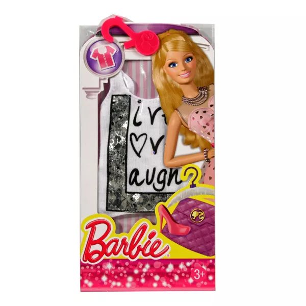 Barbie: Barbie ruha - fehér feliratos felső