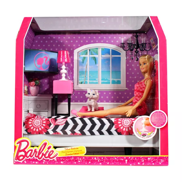 Barbie: Szoba babával - ágy lámpával