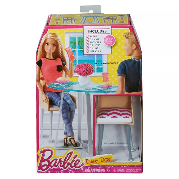Barbie: sztori kiegészítő bútorok - asztal székekkel