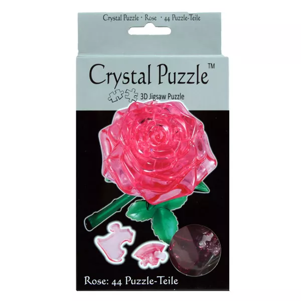 Rózsaszín rózsa 44 db-os 3D kristály puzzle