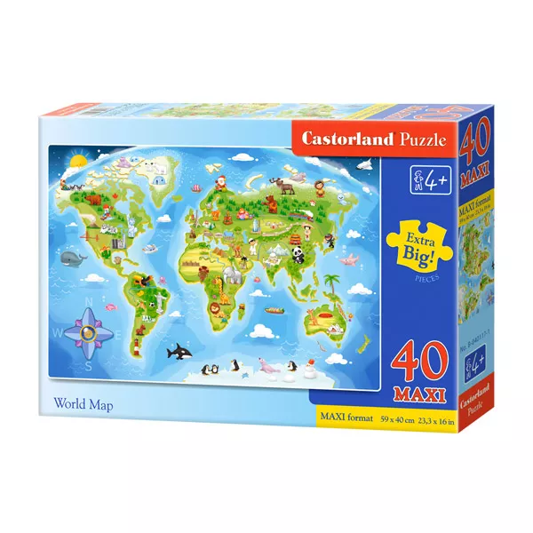 Világtérkép 40 darabos maxi puzzle