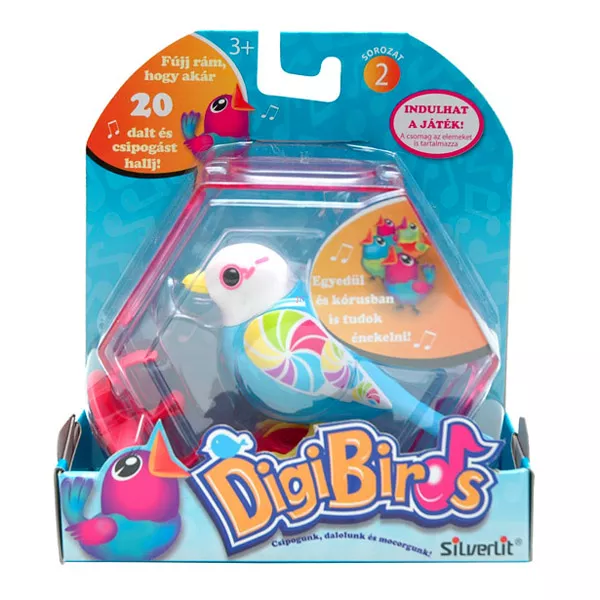 Digibirds 2: Összekapcsolható madárszobával - világoskék-fehér, Candy