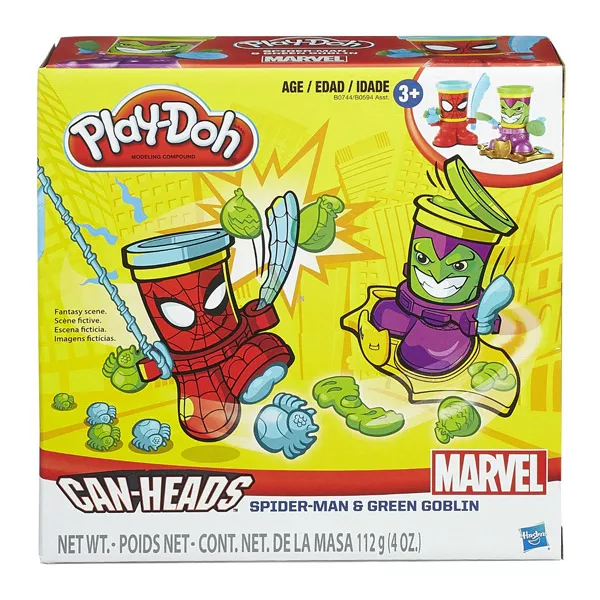 Play-Doh Marvel Pókember és Zöld manó tégelyfej gyurmafigura szett