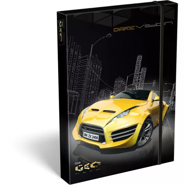 GEO Dark Vision A4-es füzetbox - sárga autó