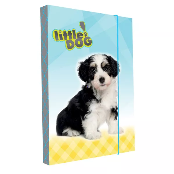 Little Dog gumis irattartó doboz - A4-es, világoskék