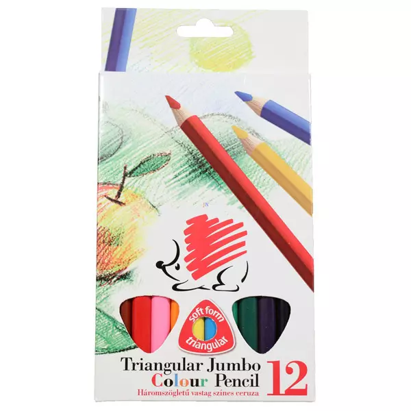 ICO Creioane colorate triunghiulare, groase - 12 buc.