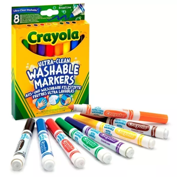 Crayola Ultra-Clean Washable: Extra-lemosható vastag filctoll - 8 db-os