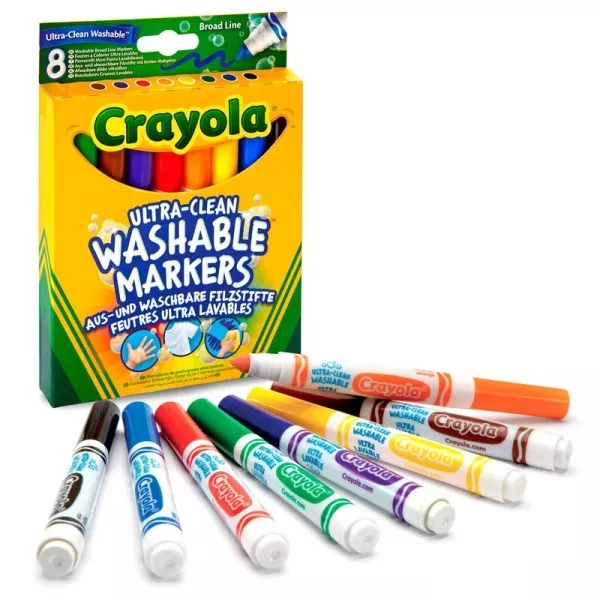 Crayola Ultra-Lavável: Marcadores Grossos Extramemente Laváveis - Conjunto de 8