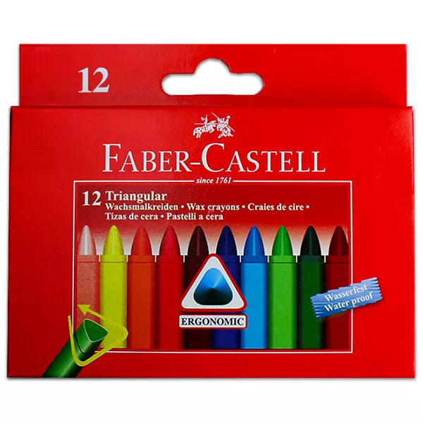 Faber-Castell háromszögletű zsírkréta - 12 db
