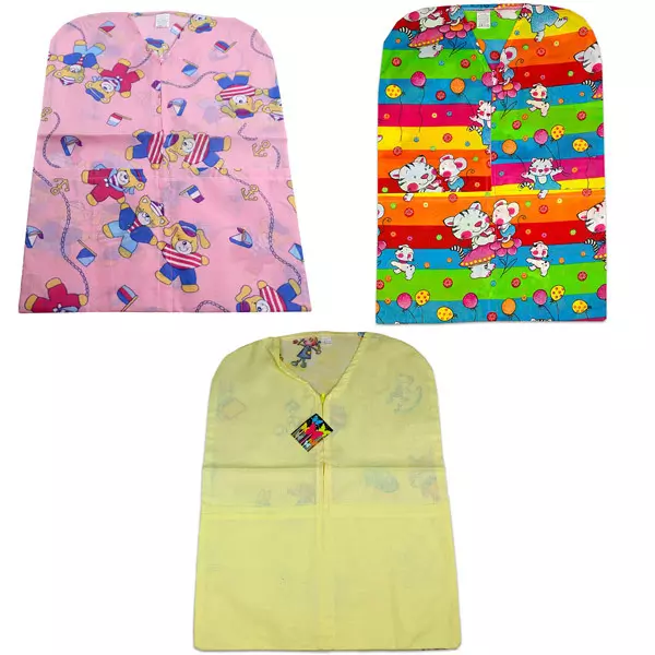 Husă haine pentru grădiniţă - roz cu animale pluş, pentru fetiţe
