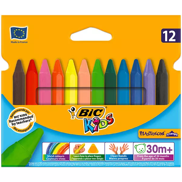 BIC Kids pastele triunghiulare - 12 buc.