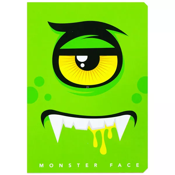 Monster Face A5-ös sima füzet - zöld, 20-32
