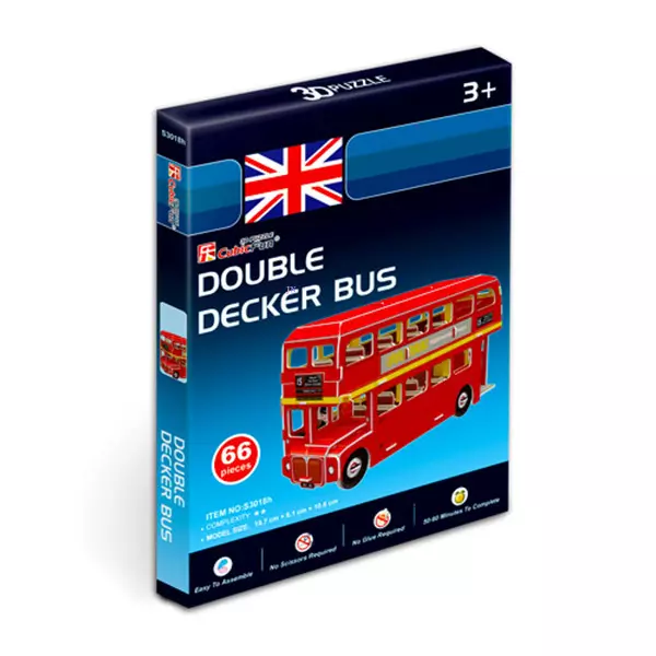 Double Decker busz 3D mini puzzle - 66 darabos
