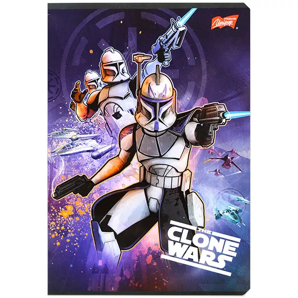 Star Wars: Klónok háborúja: 1.osztályos vonalas füzet A5-ös - 14-32, Rex és klón csapata, lila