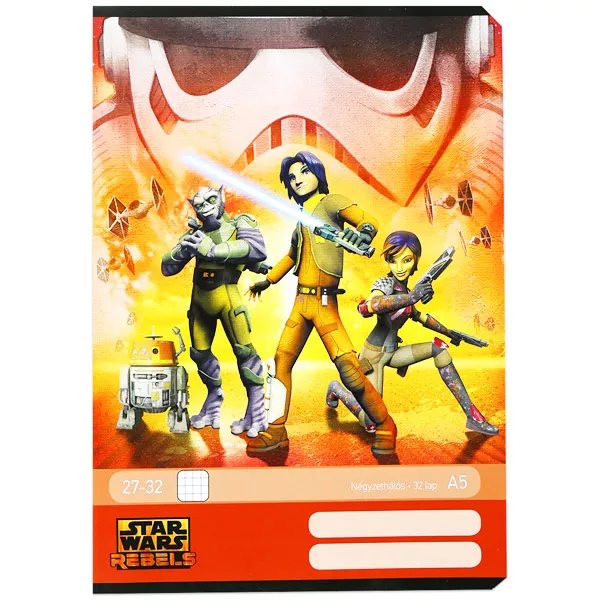 Star Wars: Rebels A5-ös négyzetrácsos - narancssárga, 27-32