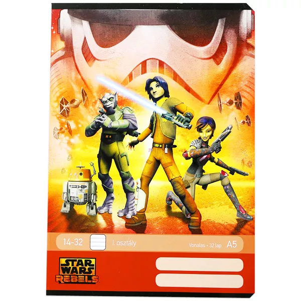 Star Wars: Rebels A5-ös 1. osztályos vonalas - narancssárga, 14-32